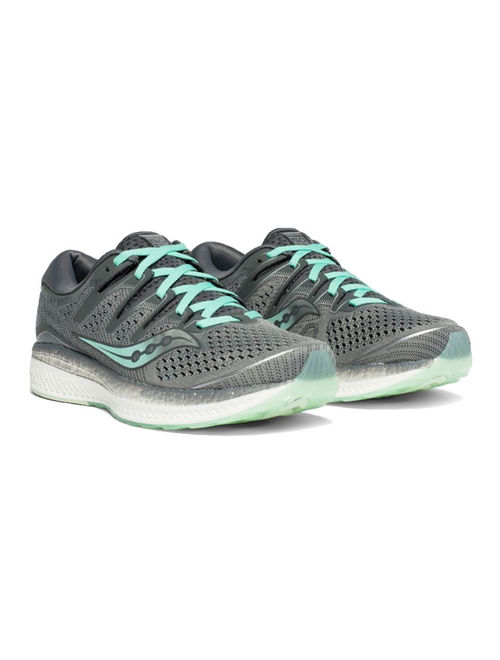 Saucony Womens Triumph ISO 5 Running Shoe - Grey/Aqua - Size 9