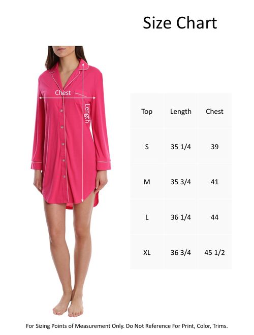 Blis Woman Women's Long Sleeve Pajama Button Down Sleepshirt Nightgown Chemise - Pink Dot - XL