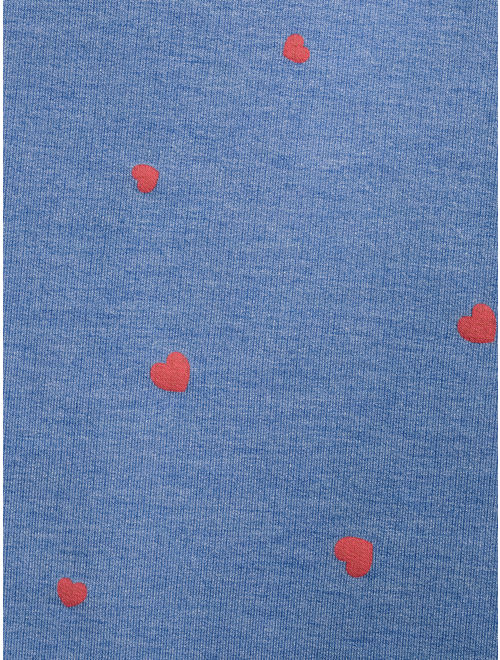 Scoop Graphic Crewneck Sweatshirt Blue Hearts Women's