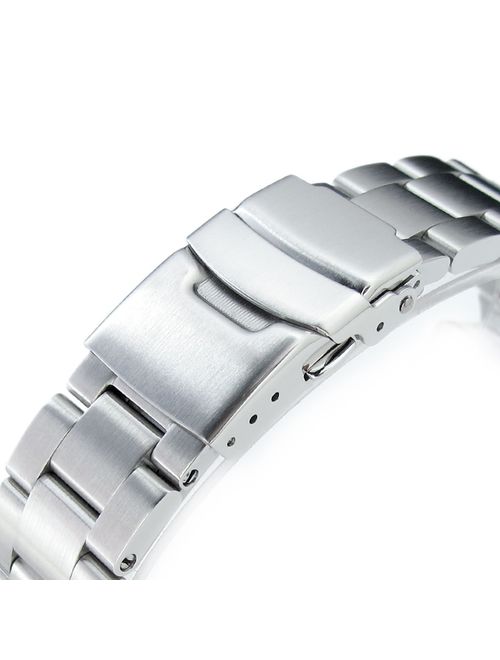 22mm Super-O Boyer Watch Bracelet for Seiko Diver SKX007 SKX009 Solid Curved End