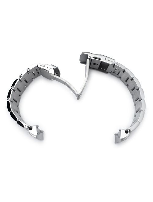 22mm Super-O Boyer Watch Bracelet for Seiko Diver SKX007 SKX009 Solid Curved End