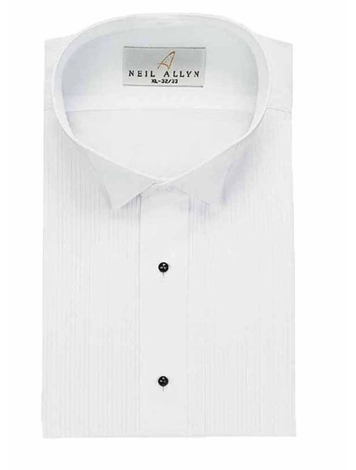 Neil Allyn Men's Tuxedo Shirt Wing Collar 1/8 inch Pleat