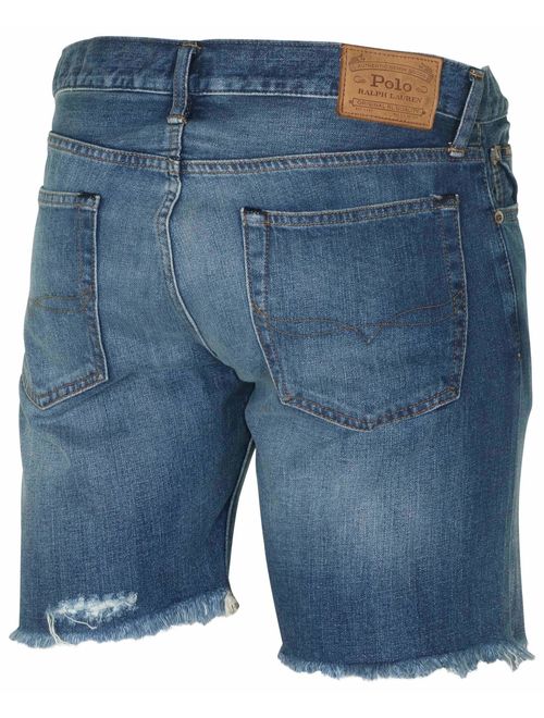 Polo Ralph Lauren Men's Sullivan Slim Jean Short, Fray Bottom, Destruct Denim Shorts