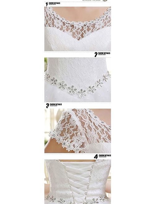 Eyekepper Double Shoulder Floor Length Bridal Gown Wedding Dress Custom Size