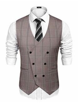 Men's Business Suit Vest Slim Fit Twill Dress Waistcoat for Wedding Party Dinner