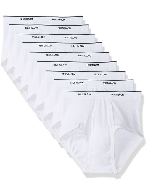 Fruit of the Loom Men's Cotton Solid Basic White Brief Multipack
