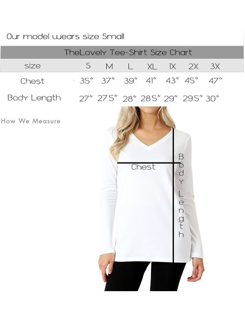 Women Basic Cotton Loose Fit V-Neck Long Sleeve T-Shirt Top