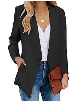 luvamia Women's Casual Long Sleeve Lapel Button Slim Work Office Blazer Jacket