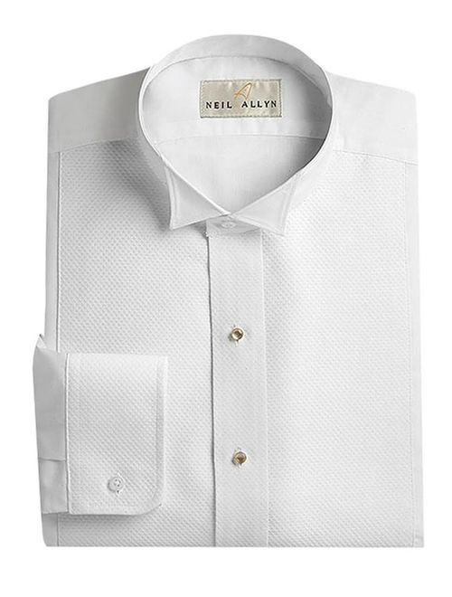 Neil Allyn Men's Pique Wing Collar Tuxedo Shirt