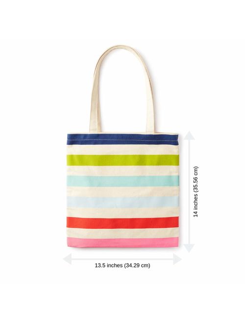 Kate Spade New York Canvas Book Tote with Interior Pocket,