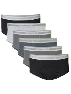 Men's Cotton Solid Elastic Waist Briefs Underwear Multipack