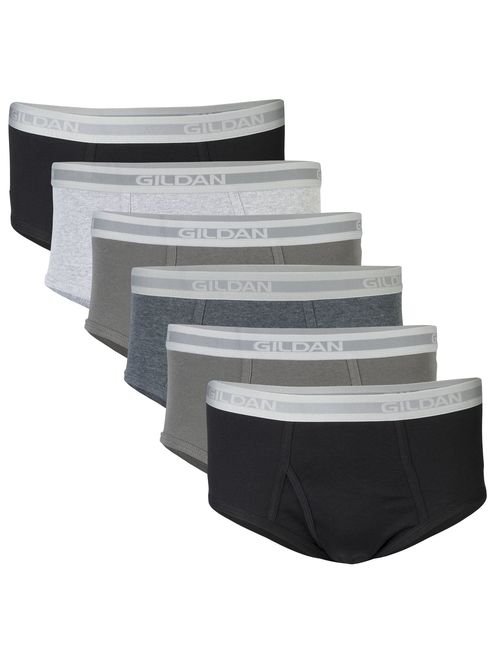 Gildan Men's Cotton Solid Elastic Waist Briefs Underwear Multipack