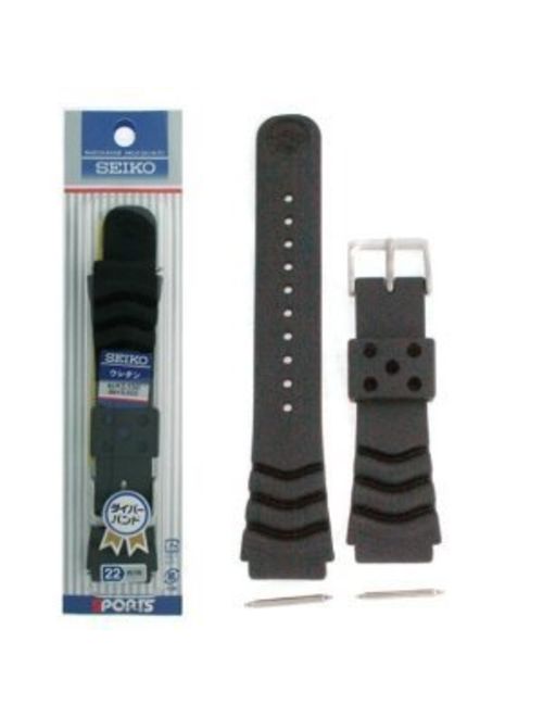 Seiko Original Rubber Curved Line Watch Band 22mm Divers Model and Genuine Seiko Spring Bars
