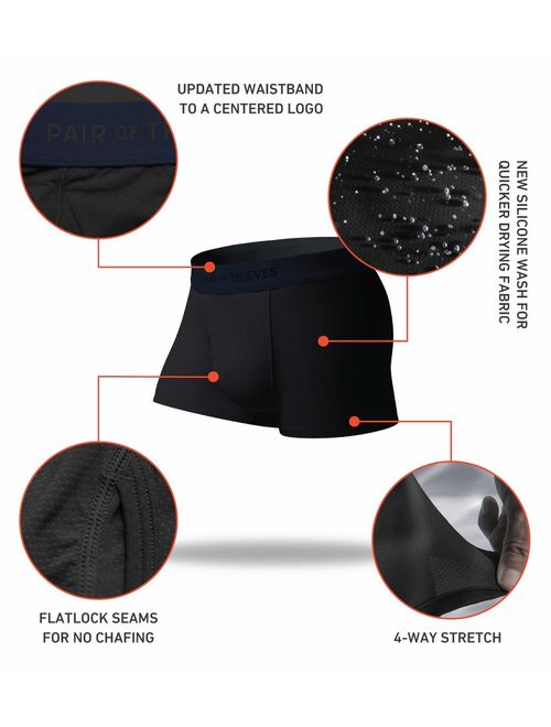 Pair of Thieves Men's 3 Pack Cool Breeze Trunks - 3 Pack Premium Men's Underwear - No Swass Guarantee