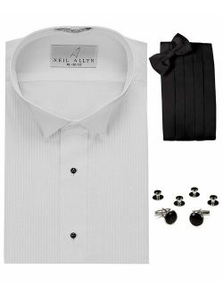 Wing Collar Tuxedo Shirt, Cummerbund, Bow-Tie, Cuff Links & Studs Set