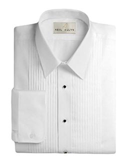 Men's Tuxedo Shirt 100% Cotton 1/4" Pleat Laydown Collar