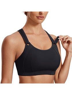 SYROKAN Women's High Impact Full Coverage Wire Free Lightly Padded Sports Bra
