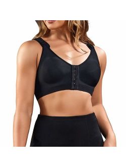 Women Post-Surgical Sports Support Bra Front Closure with Adjustable Straps Wirefree Racerback