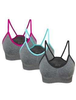 AKAMC Medium Support Cross Back Wirefree Removable Cups Yoga Sport Bra