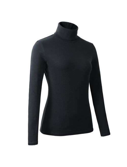 HieasyFit Women's Soft Cotton Turtleneck Top Basic Pullover Sweater