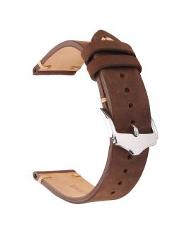 EACHE Genuine Leather Watch Bands Crazy Horse/Oil Wax/Suede/Vegetable-Tanned Leather Watch Straps Replacement Watchbands 18mm 19mm 20mm 22mm