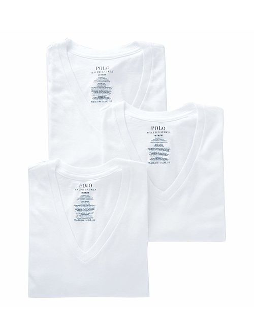 Polo Ralph Lauren Men's Cotton Solid Classic Fit w/Wicking 3-Pack V-Necks