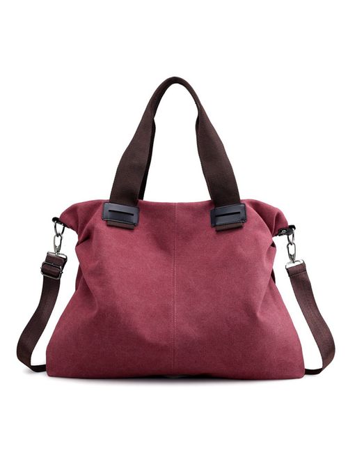 Women's Canvas Vintage Shoulder Bag Hobo Daily Purse Large Tote Top Handle Shopper Handbag