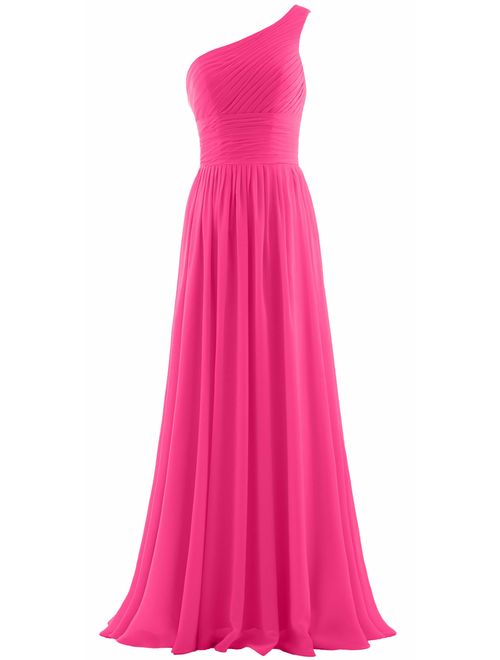ANTS Womens Strapless Long Bridesmaid Dresses Chiffon Wedding Prom Gown 