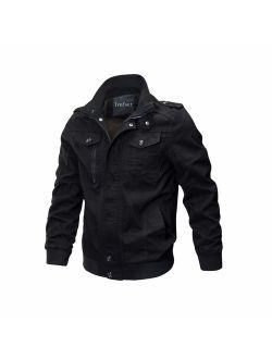 Ivnfout Men's Casual Winter Cotton Military Jackets Windproof Windbreaker Outdoor Coat