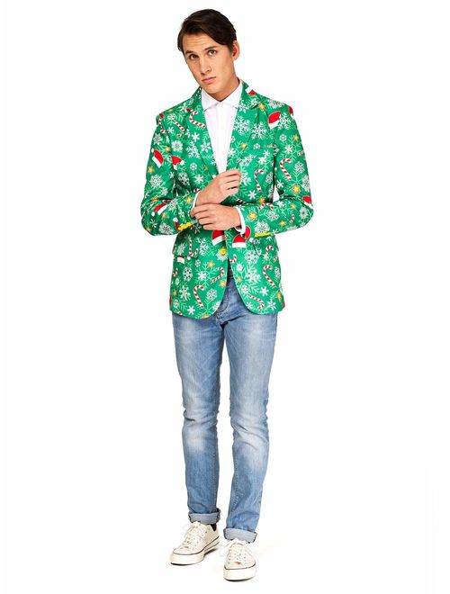 OFFSTREAM Ugly Christmas Jackets for Men in Different Prints - Xmas Sweater Blazer
