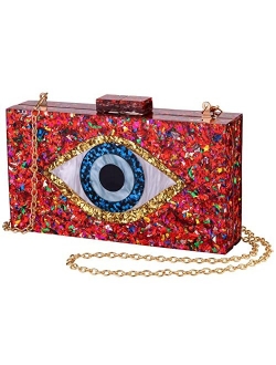 Silver Acrylic Clutch Bags Glitter Purse Perspex Bag Handbags for Women