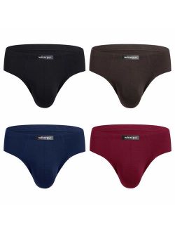 wirarpa Men's Underwear Multipack Modal Microfiber Briefs No Fly Covered Waistband Silky Touch Underpants