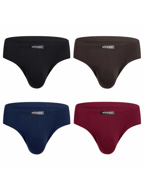 wirarpa Men's Underwear Multipack Modal Microfiber Briefs No Fly Covered Waistband Silky Touch Underpants