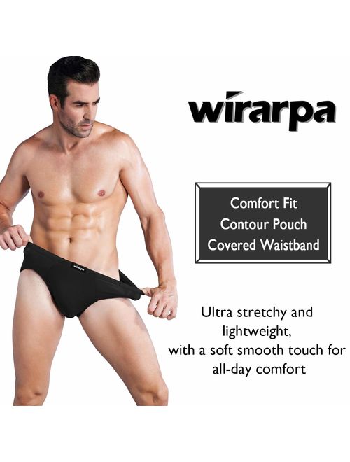 4 Mens Underwear Pack Modal Microfiber Briefs no Fly Covered Waistband Silky Touch Underpants Breathable Cotton stretchyGreenM