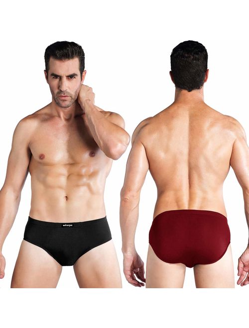 4 Mens Underwear Pack Modal Microfiber Briefs no Fly Covered Waistband Silky Touch Underpants Breathable Cotton stretchyGreenM