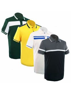 Albert Morris Mens Solid Short Sleeve Polo Shirts 4 Pack