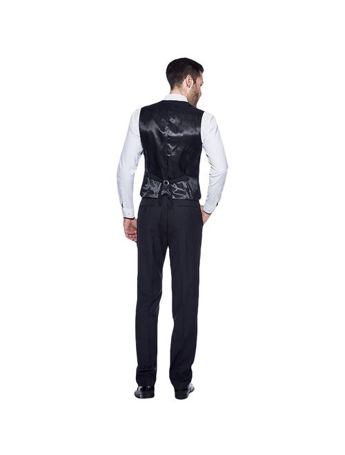 Yimanie Men'S Suit Slim Fit One/Two Button 3 Piece Suits Jacket Vest  Trousers