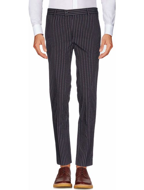 auguswu Men's Flat Front Slim Fit Wool Chambray Pinstripe Suit Separate Pant