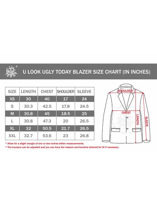 Christmas Suit for Men Party Blazer Jacket with Festival Print Regular Fit Xmas Costume Jacket Novelty Blazer