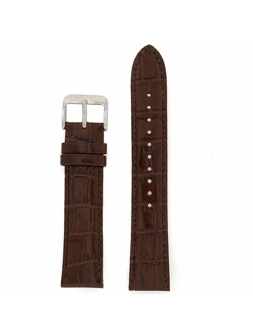 Seiko Genuine Textured Brown Leather Alligator Grain, No Color, Size No Size