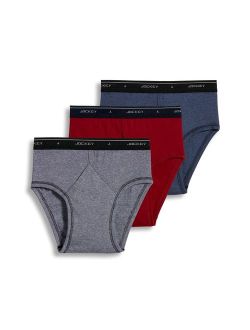 Men's Cotton Solid Underwear Classic Low-Rise Brief - 3 Pack