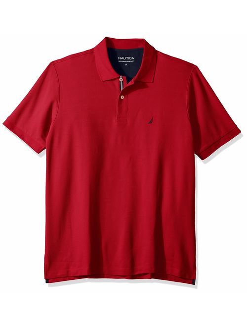 Nautica Men's Big and Tall Classic Fit Short Sleeve Solid Performance Deck Polo Shirt