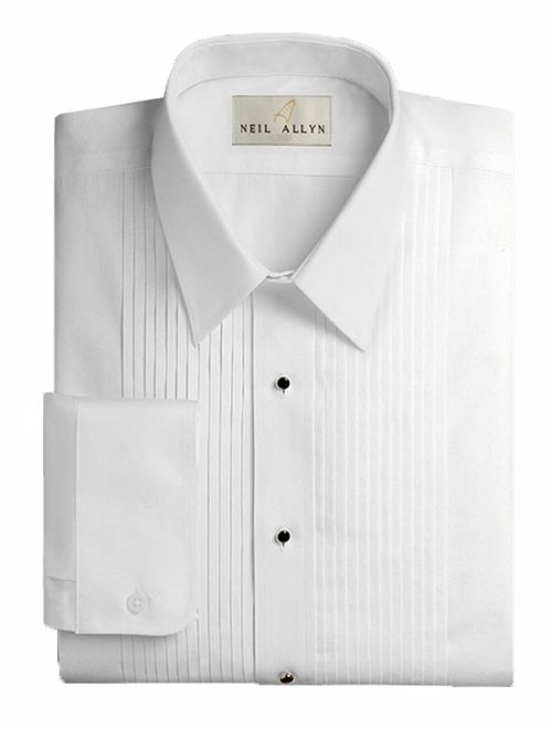 Neil Allyn Men's 1/4" Pleat Tuxedo Shirt & Accessories 4-Piece Set