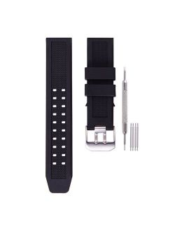 23mm Rubber Watch Band Strap Fits Casio Replacement Luminox 3050 8800 and 3950 Series
