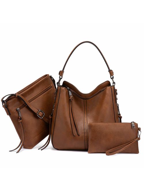 Realer Hobo Handbags for Women Large Shoulder Bag Ladies Crossbody Bag 3pcs Purse Set