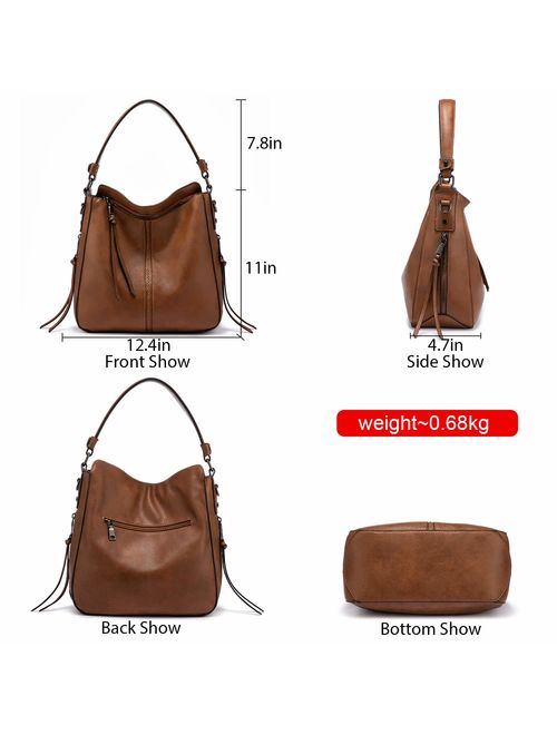 Realer Hobo Handbags for Women Large Shoulder Bag Ladies Crossbody Bag 3pcs Purse Set
