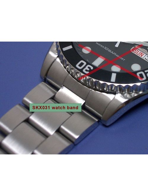 22mm Solid Stainless Steel Oyster Replacement Bracelet for Scuba SKX031