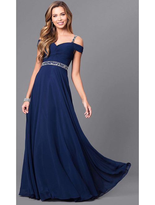 Roiii Women's Elegant Formal Bridesmaid Evening Gown Sleeveless Ruched Party Cocktail Maxi Long Dress
