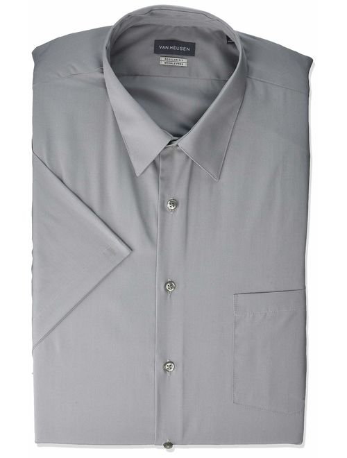 Van Heusen Men's Short Sleeve Dress Shirt Regular Fit Poplin Solid