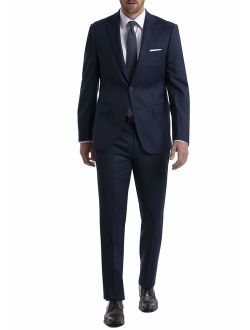Men's Slim Fit Stretch Suit Separates-Custom Jacket & Pant Size Selection, Blue/Charcoal, 42X32